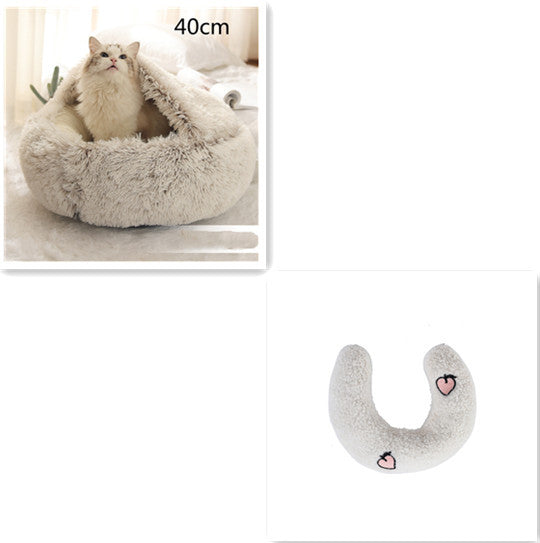 Round Plush Warm Bed