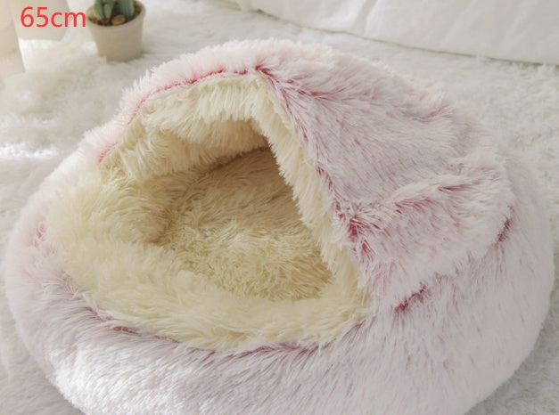 Round Plush Warm Bed