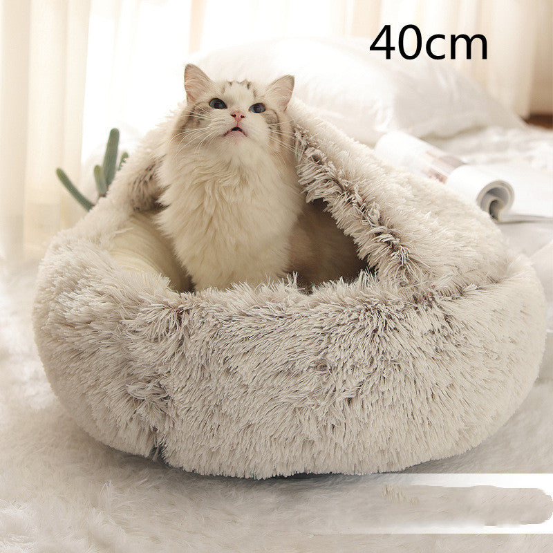 Round Plush Warm Bed