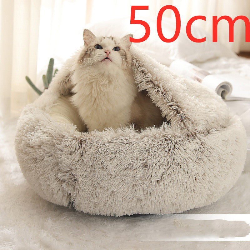 Round Plush Warm Bed