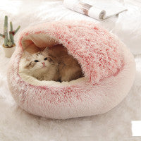 Round Plush Warm Bed