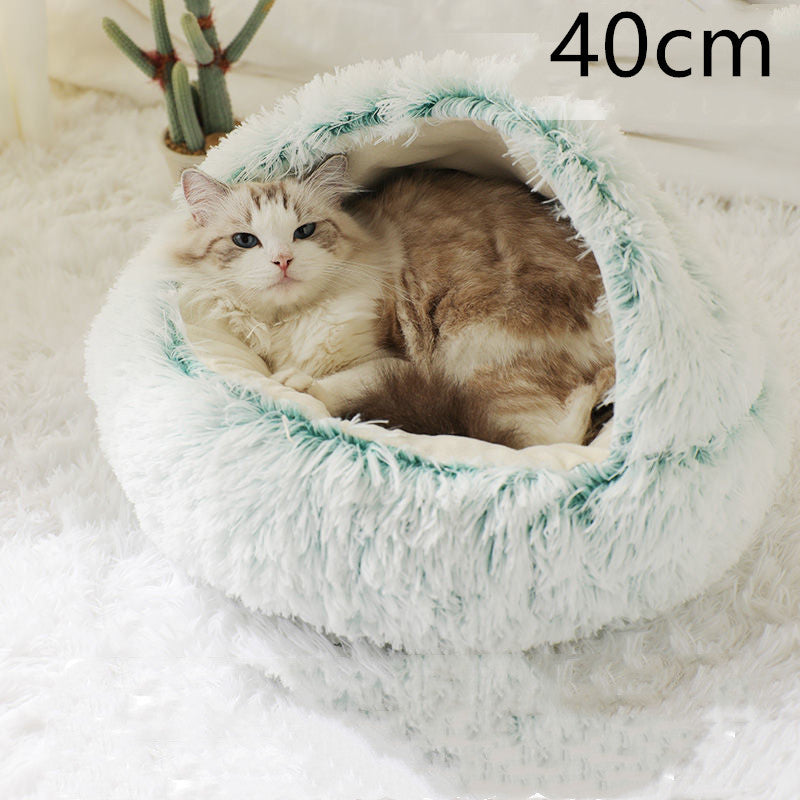 Round Plush Warm Bed