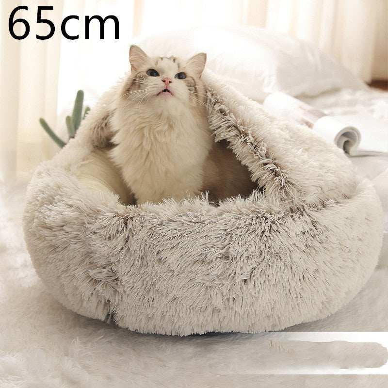 Round Plush Warm Bed