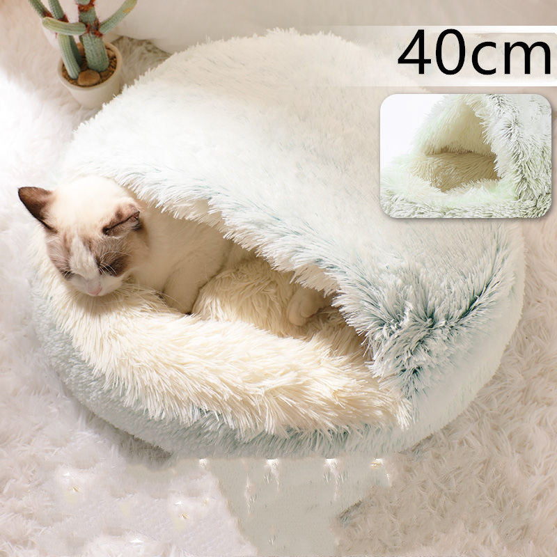 Round Plush Warm Bed