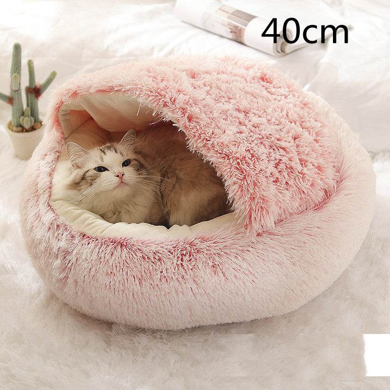 Round Plush Warm Bed