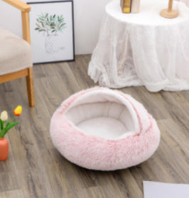 Round Plush Warm Bed