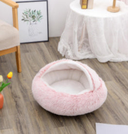 Round Plush Warm Bed